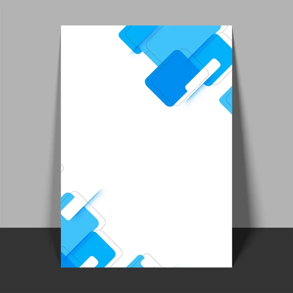 Abstracte Flyer in witte en hemelsblauwe kleur. — Stockvector