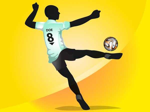 Ilustración del futbolista en acción . — Vector de stock