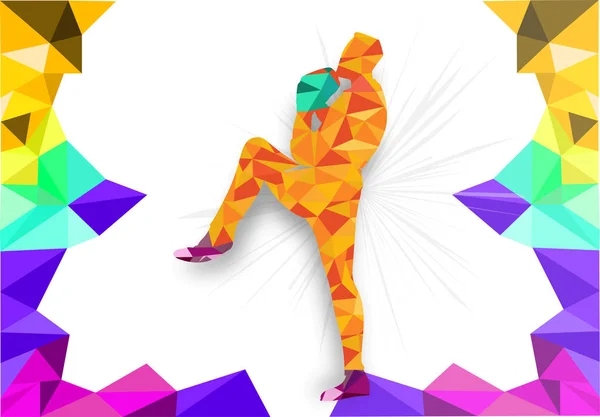 Illustration polygonale abstraite du kickboxer . — Image vectorielle