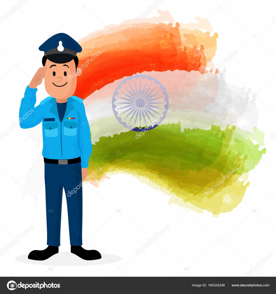 Concepto del Día de la Independencia India con Oficial del Ejército .  Vector de stock #160324246 de ©alliesinteract, image size:963x1024