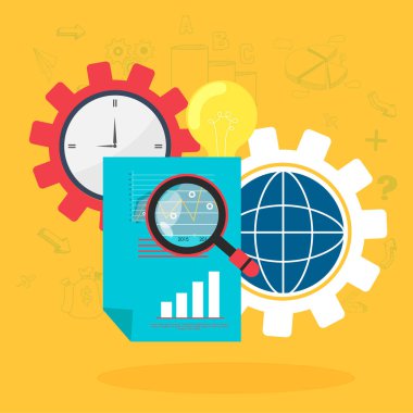 Infographic elemanları ile iş cogwheels.