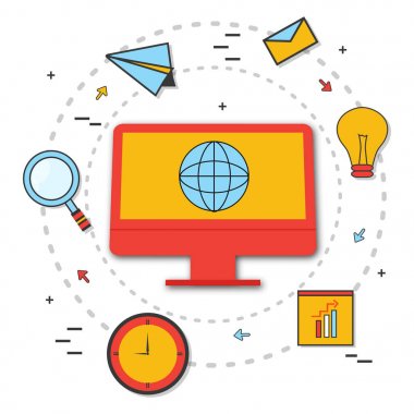 Düz stil iş Infographic öğeleri.