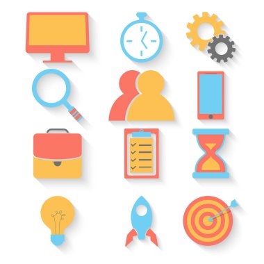 Düz stil iş öğeleri veya web simgeler ayarla.