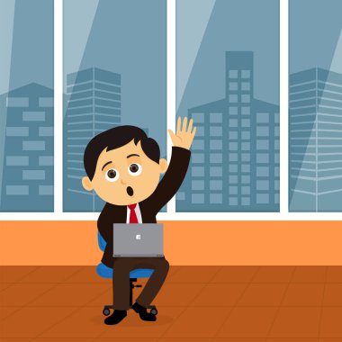 İş karakter çalışma ile ofis iç tasarım.