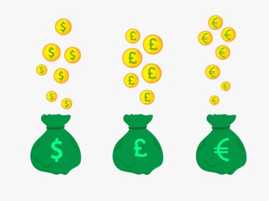 Altın sikke ile düz stil yeşil para çanta.