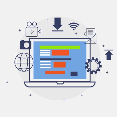 Düz gösterim amacıyla web geliştirme kavramı