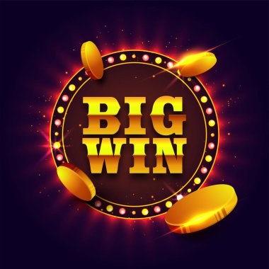 Altın sikke, Casino banner ile büyük kazanmak metin.