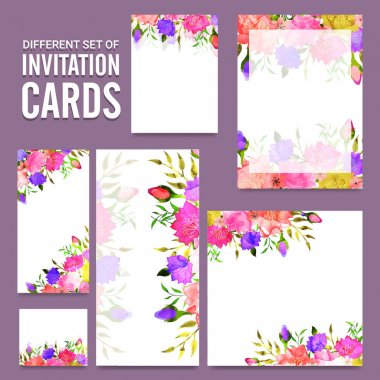 Davetiyeler rengârenk çiçeklerle süslenmiş.