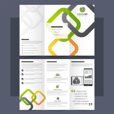 Şirket üçe katlanmış broşür, broşür kareler.