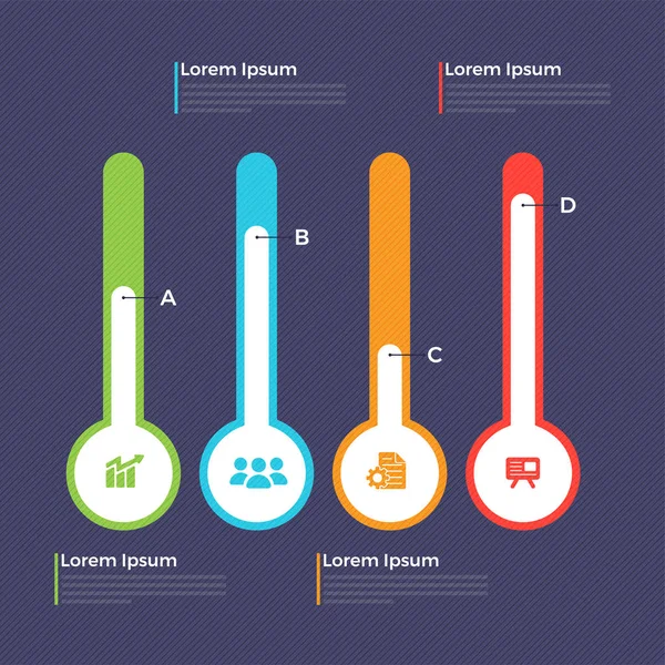 Infographies de curseur coloré pour les entreprises . — Image vectorielle