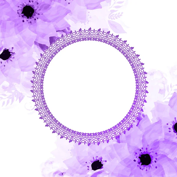 グリーティング カードや招待状紫色の花. — ストックベクタ