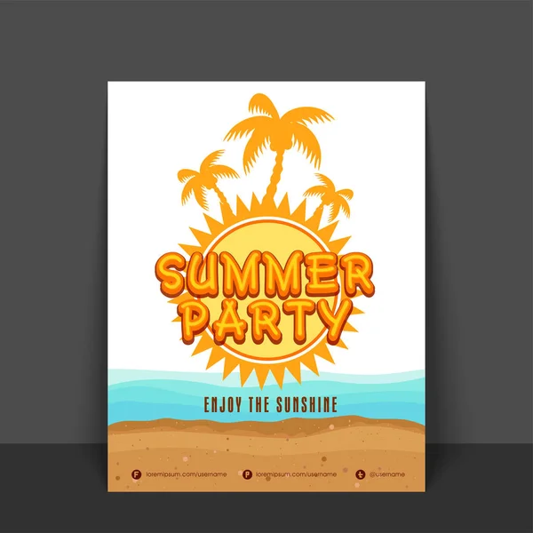 Sommerfest-Vorlage, Banner oder Flyer-Design. — Stockvektor