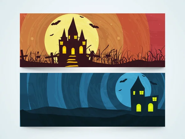 Website headers voor Happy Halloween. — Stockvector