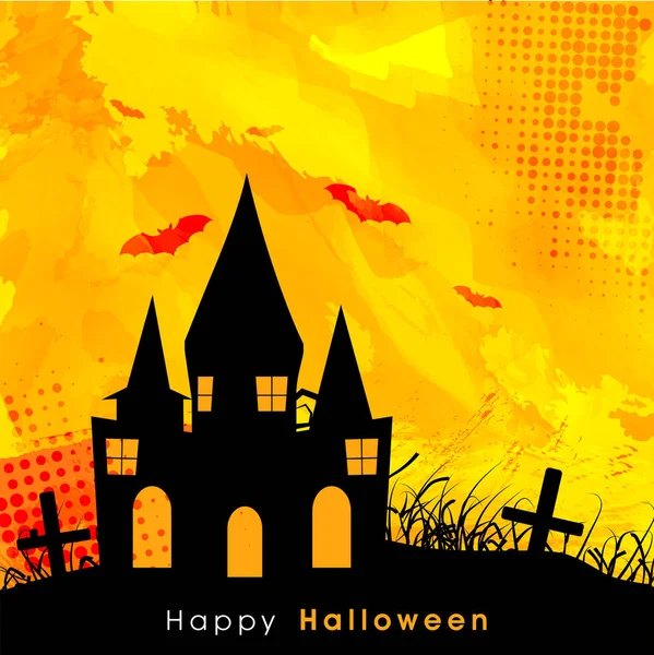 Strašidelné strašidelný dům pro oslavu Halloween. — Stockový vektor