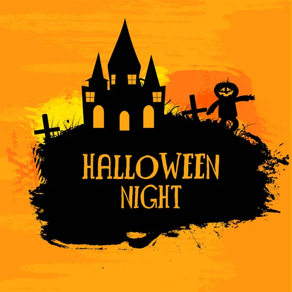 Halloween éjszakai háttér kísértetjárta ház. — Stock Vector