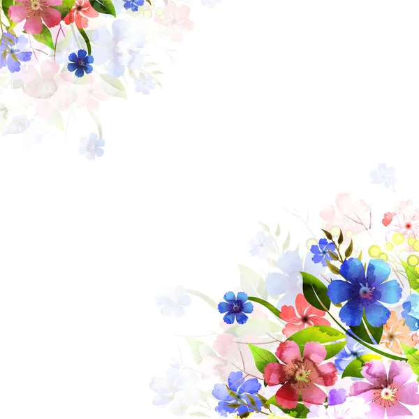 Aquarel bloemen versierd achtergrond. — Stockvector