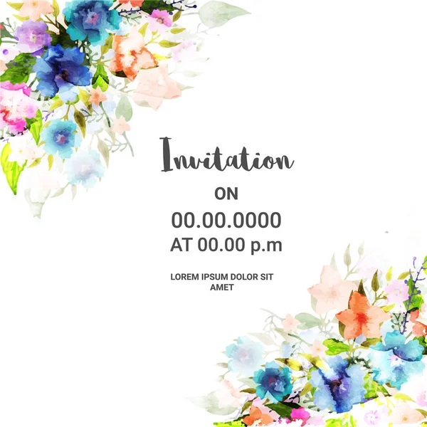 Diseño de la tarjeta de invitación floral . — Vector de stock