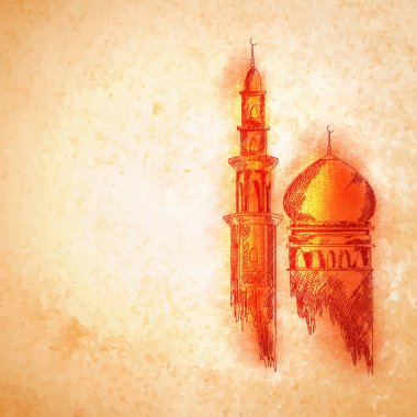 Turuncu Camii İslam festivaller konsepti için.