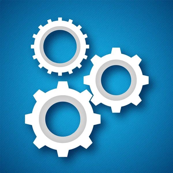 3D gear icons on blue background. — Stock Vector