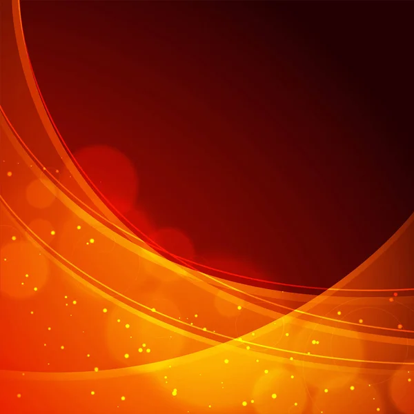 闪亮的橙色波浪对抽象背景. — 图库矢量图片