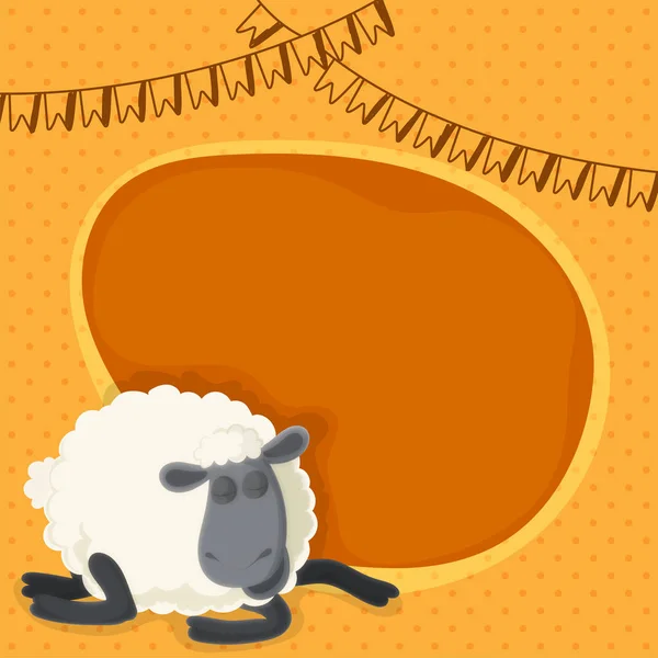 Eid-Al-Adha celebration background with sheep. — Stock Vector