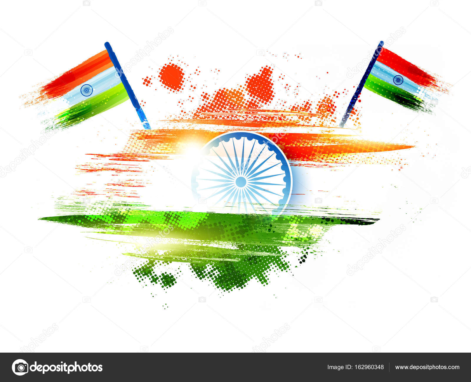 Indian Independence Day background with halftone effect. Stock Vector Image  by ©alliesinteract #162960348