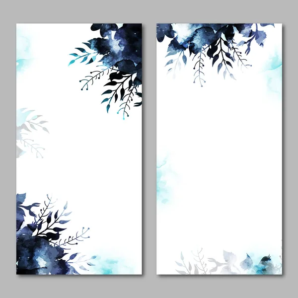 Webbplats banners med akvarell blommiga inslag. — Stock vektor