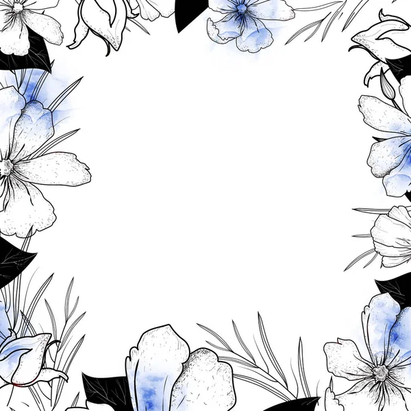 Handgezeichnete florale Elemente dekoriert Hintergrund. — Stockvektor
