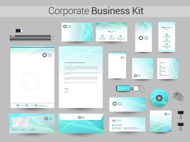 Kurumsal iş kiti ile parlak çizgiler.