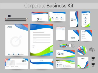 Kurumsal iş kiti ile renkli dalgalar.