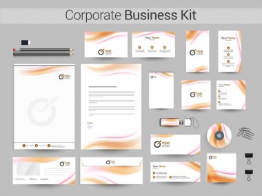 Kurumsal kimlik veya iş teçhizat dalgalar ile.