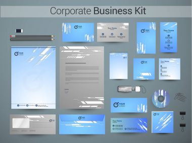 Soyut tasarım ile kurumsal kimlik seti.