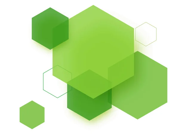Abstrakter Hintergrund mit grünen sechseckigen Formen. — Stockvektor