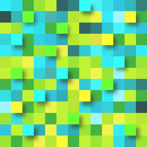 Abstrakter Hintergrund mit grünen und gelben Papierquadraten. — Stockvektor