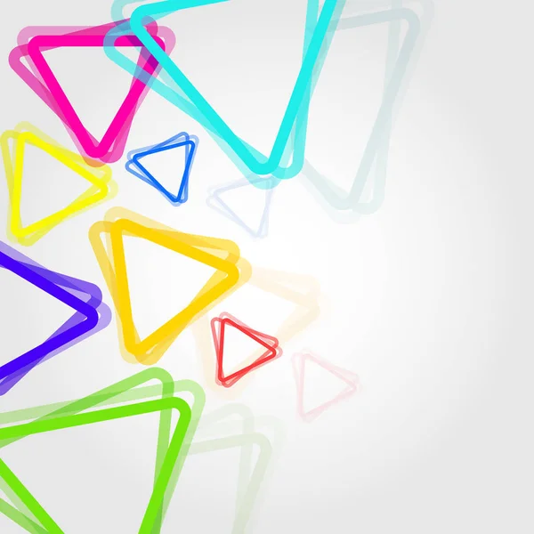Triângulos coloridos em estilo line-art sobre fundo cinza . — Vetor de Stock