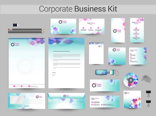 Resumen Identidad corporativa o kit de negocio . — Vector de stock