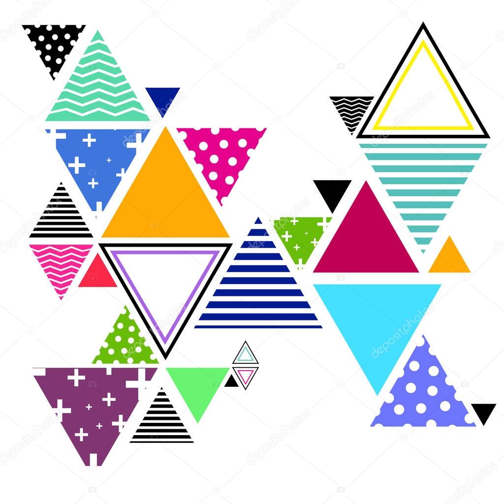 Abstract background with triangles, multiple geometric shapes.
