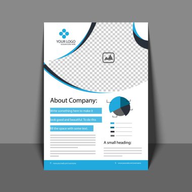 Profesyonel el ilanı olarak mavi renk, kurumsal broşür, yıllık Rep