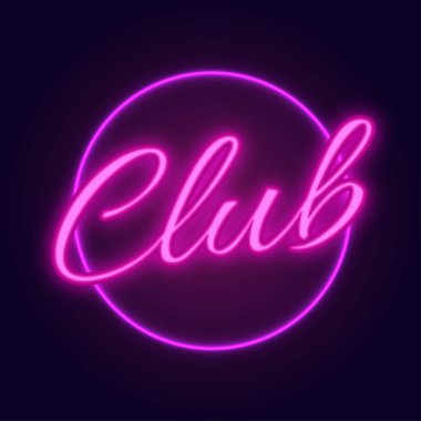 Mavi arka plan üzerinde Neon ışık metin Club.