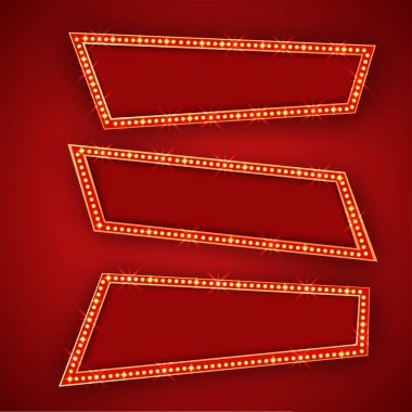 Ampuller, metin için yer ile çerçevelerle Retro kayan yazı.