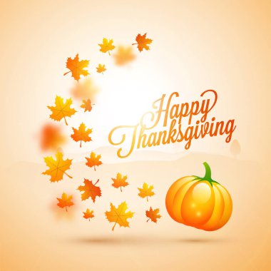 Mutlu Şükran Günü tebrik kartı parlak kabak ile.