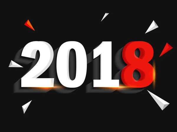 Texto elegante 2018 em fundo preto. Feliz Ano Novo . — Vetor de Stock