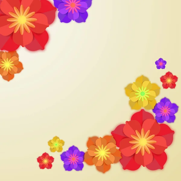 Absztrakt background színes papír virág. — Stock Vector