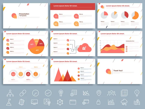 Plantilla de Presentación de Negocios con elementos infográficos . — Archivo Imágenes Vectoriales