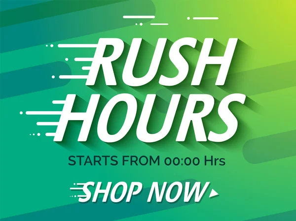 Venda Cartaz ou Venda Banner Design com texto Rush Hours . — Vetor de Stock