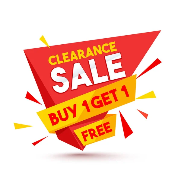 Clearance Sale paper banner or tag design. — Stock Vector