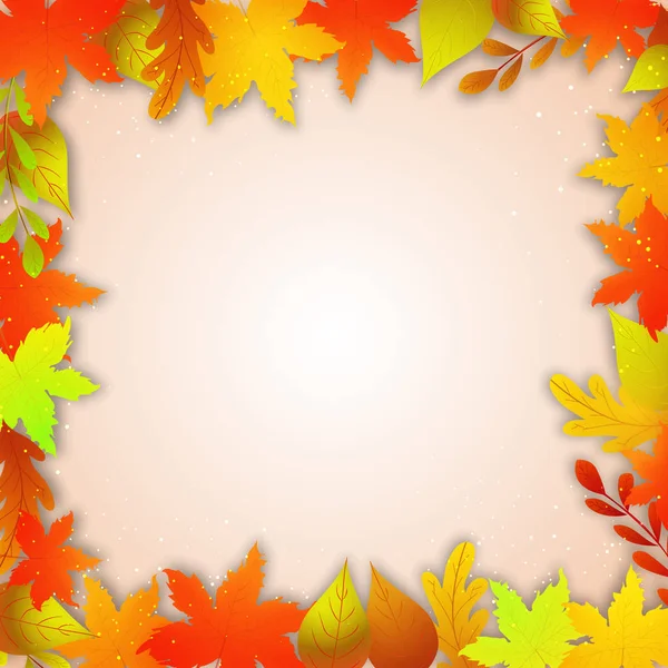 Arka plan, mutlu şükran günü kavramı sonbahar yaprakları. — Stok Vektör