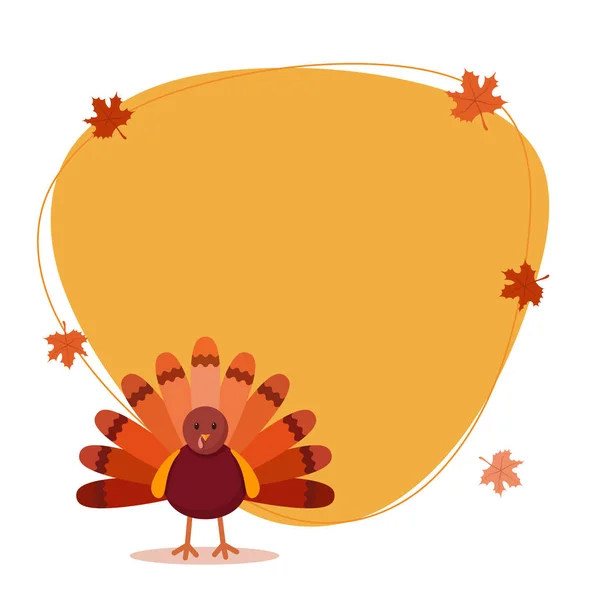 Den díkůvzdání pozadí s Tureckem pták. — Stockový vektor