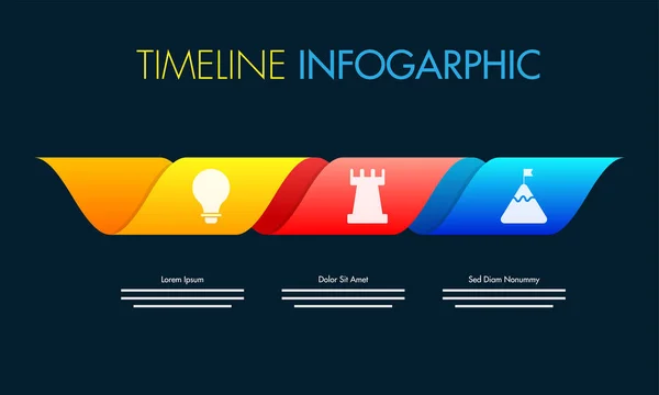 Feuille de route colorée calendrier Infographie mise en page avec 3 étapes . — Image vectorielle