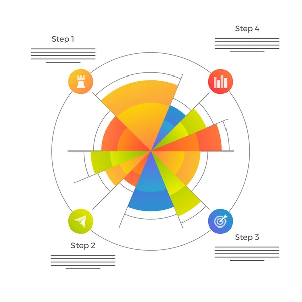 Modelo de infográfico de negócios de apresentação com 4 etapas . —  Vetores de Stock